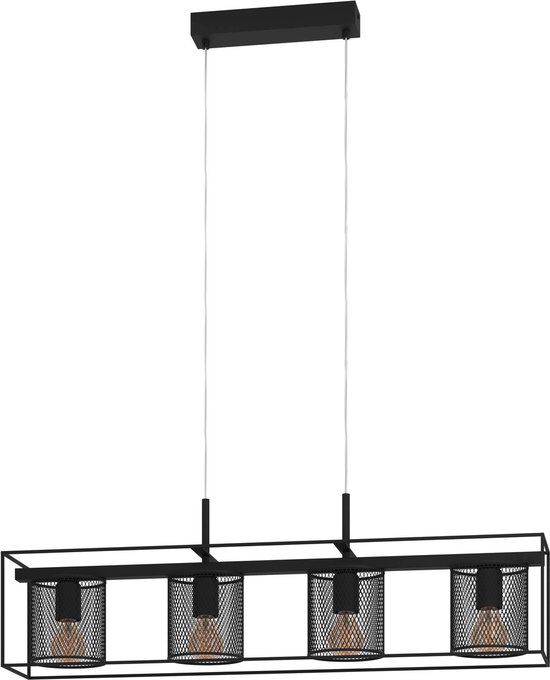 EGLO Catterick Hanglamp - Zwart - 4-lichts - E27 - 91 cm