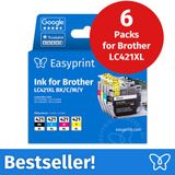 Easyprint Inktcartridges voor Brother LC421XL Multipack