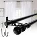 Double tringle à rideaux, réglable, 82-389 cm, acier inoxydable, noir