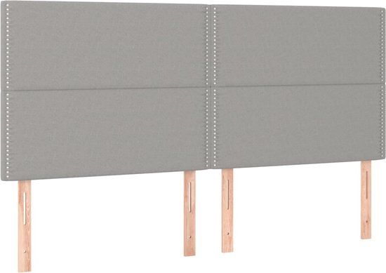 vidaXL Hoofdbord Lichtgrijs Stof 200x5x118/128 cm