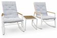 Jumi Tuinmeubels Ensemble, 2 Fauteuils et Table d'appoint, Gris