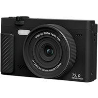 ELVANZA Digitale camera met draaibaar scherm, draagbare WiFi-camera in CCD-stijl, digitale zoom, retrofilters, ideaal voor selfies en reizen, zwart, 128 GB
