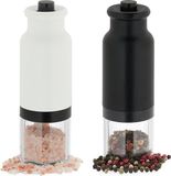 Relaxdays elektrische peper en zoutmolen - set van 2 - kunststof - keramisch maalwerk