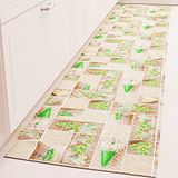 PETTI Artigiani Italiani - Keukenloper antislip en wasbaar, 52 x 140 cm, motief Lidia groen, 100% Made in Italy
