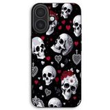 Icecat Coque Pour iPhone 17 Tête de mort et coeurs