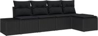 vidaXL Tuinbank Set Zwart Polyrattan