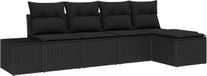 vidaXL Banc de jardin noir polyrotin