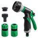 Pistolet d'arrosage de jardin - 8 positions de pulvérisation - Avec contrôle de l'eau - Vert - Pour plantes, pelouse, animaux domestiques et fenêtres