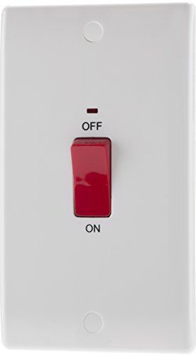 Masterplug Nexus 872 45 A vergulde dubbele polige schakelaar met neon plaat groot