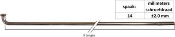Sapim Spaken 14G - 270 mm Zonder Nippel Staal Zilvergrijs 144 Stuks