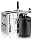 fût à bière 2 litres, acier inoxydable, avec robinet, régulateur de CO2 et housse isolante