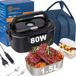Boîte à lunch électrique - chauffe-plat, 1,5 litre - 80 watt - 220 volt - récipient en acier inoxydable - sac de transport isolé - fourchette et cuillère