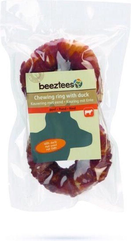 Beeztees Culinair Kauwring / Donut met Eend 2 stuks - 7,5 cm