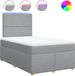 vidaXL Boxspringbed met matras, stof, lichtgrijs, 120x190 cm