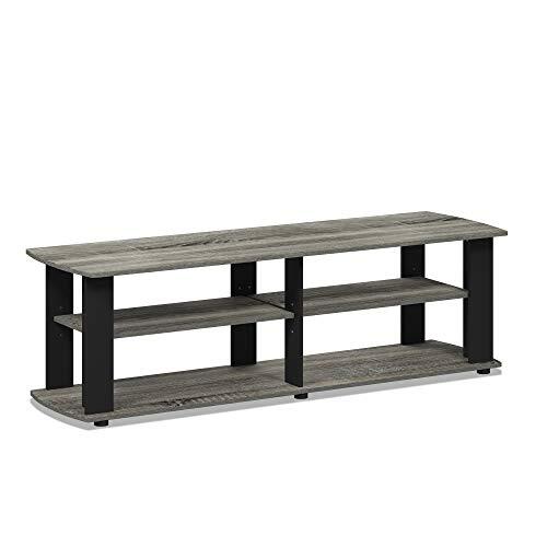 Furinno THE Entertainment Center TV Stand Short 43.3"(W) x13.4"(H) x13.1"(D) French Oak Grey/Black