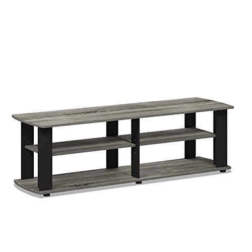 Furinno THE Entertainment Center TV Stand - French Oak Grey/Black - 43.3"