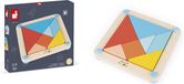 Janod - Essential - The Tangram - Wooden Early Learning Educational Game - Water-Based Paint - Ages 2 and Up, J05070