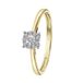 Lucardi Dames Ring met 10 diamanten 0,08ct - Ring - Cadeau - 14 Karaat Goud - Geelgoud