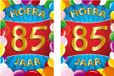 Bellatio Decorations Verjaardag deurposter - 2x - 85 jaar - multi - 59 x 84 cm - feestartikelen