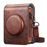 Fintie Beschermhoes voor Fujifilm Instax Mini EVO Camera - Premium Vegan Lederen Tas Cover met Afneembare Verstelbare Strap, Vintage Bruin
