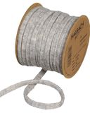 Halbach Seidenbänder Premium Woll gebreide slang (veganistisch) breedte: 8 mm lengte: 15 m slanggaren met draad vulbaar voor doe-het-zelf projecten en naambordjes kleur: grijs