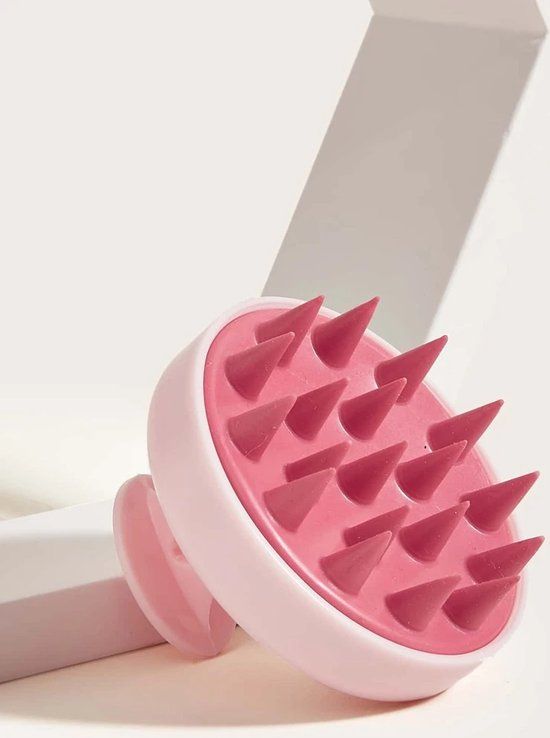 Shampoo massageborstel - Roze - Siliconen - 1 stuk(s)