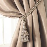 Elrene Home Fashions 26865902518 Kwastje Tieback Touw Koord Stof Enkele Venster Gordijn Behandeling Drape Accessoires, 24", ivoor
