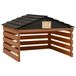 vidaXL Overkapping voor grasmaaier 78x74x54 cm vurenhout zwart bruin