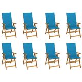 VidaXL Tuinstoel Terras Gecapitonneerde zitting Acaciahout Blauw
