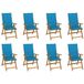 VidaXL Tuinstoel Terras Gecapitonneerde zitting Acaciahout Blauw