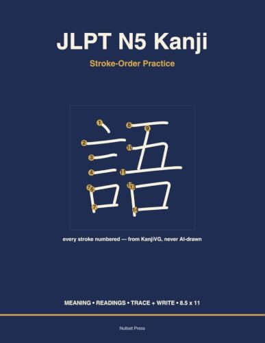 JLPT N5 Kanji Stroke-Order Practice Workbook