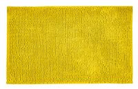 WENKO Badmat chenille, wasbaar, anti-slip mat voor een veilige stand in de badkamer, zachte hoogpolige badmat van 100% polyester, sneldrogend en hygiënisch, 50 x 80 cm, geel