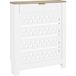 Homcom Cache-radiateur blanc 78 x 19 x 95,5 cm - Panneau de particules et MDF - Conception à clipser pour un assemblage facile - Conception à lamelles pour la circulation de l'air