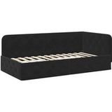 Maison Exclusive - Cadre de lit d'angle noir 90 x 190 cm velours