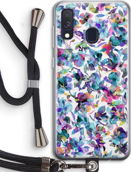 Case Company® - Samsung Galaxy A40 Case with Cord - Hibiscus Flowers - Black Cord - Back Cover