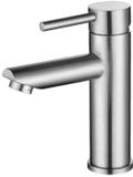 Merkloos Badkamerkraan - uitloop hoogte 8,5 cm - warm- en koudwaterkraan - wastafelkraan - eengreeps wastafelkraan - warm- en koudwatermengkraan van geborsteld roestvrij staal