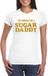 Bellatio Decorations Verkleed shirt voor dames - sugar daddy - wit - glitter - carnaval/themafeest XL