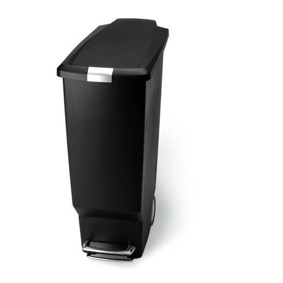 Simplehuman Slimline Pedaalemmer - 40 Liter - Zwart