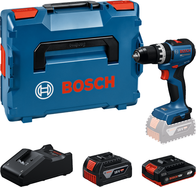 Bosch PRO 18V System accuklopboorschroevendraaier GSB18V-52 (met GBA 18V 2.0Ah, GBA 18V 4.0Ah, GAL 18V-40, L-BOXX)