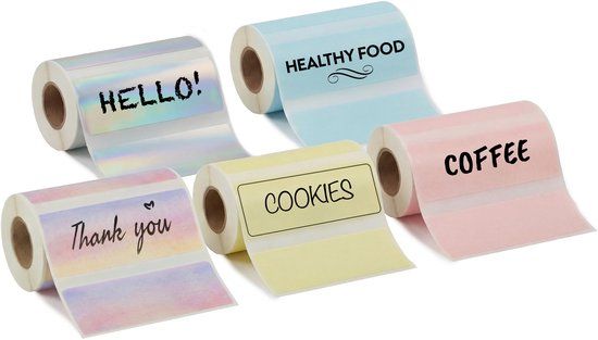 Crafts&Co Navullingen voor de Mini Pocket Printer - 5x Label Sticker Rollen - Thermisch Sticker Papier