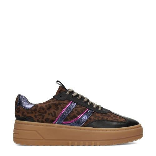 Poelman Anemone leren sneakers zwart/panter