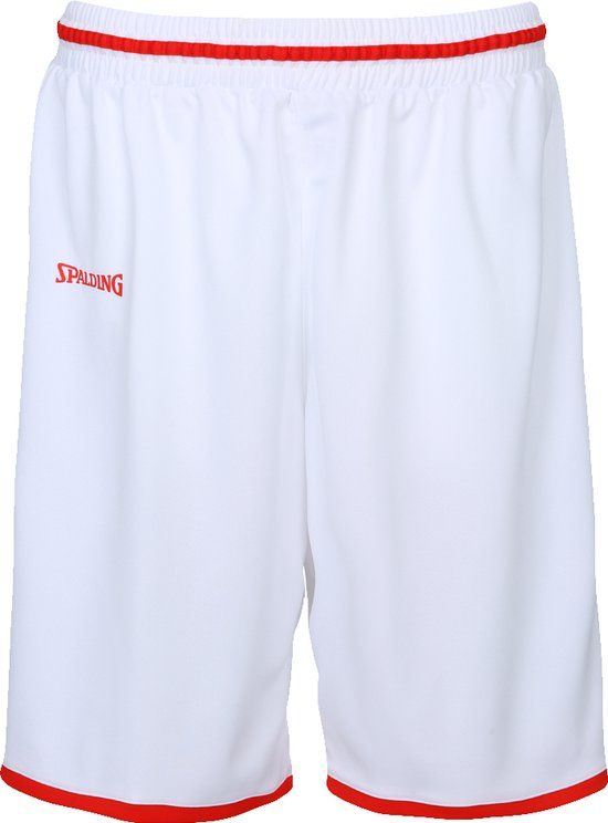 Spalding Move Basketbalshort Kinderen - Wit / Rood - Maat 128