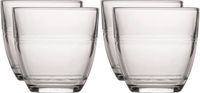 Merkloos Espresso glazen Gigogne - 4x stuks - koffieglazen - 220 ml - transparant - glas