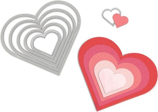 Sizzix Bigz Snijmal, afm 2,2-11,4 cm, dikte 19 mm, harten, 1 stuk