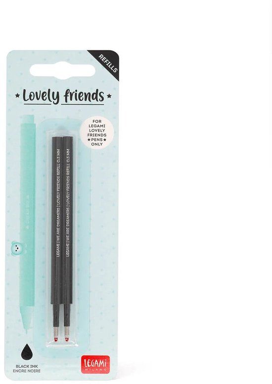 Legami Lovely friends vulling - 2 st - Zwart