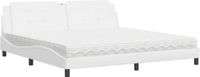 vidaXL Bed met matras Zadar kunstleer wit 200x200 cm