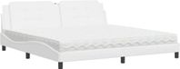 vidaXL Bed met matras Zadar kunstleer wit 200x200 cm