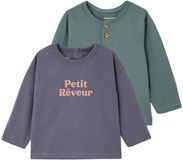 Vertbaudet Set van 2 babyjongensshirts met lange mouwen