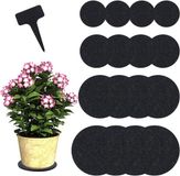 Allecto Dessous de plantes premium - Set de 16 - Liège - Étanche - Réversible - Noir
