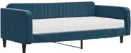 vidaXL Slaapbank met matras 100x200 cm fluweel blauw